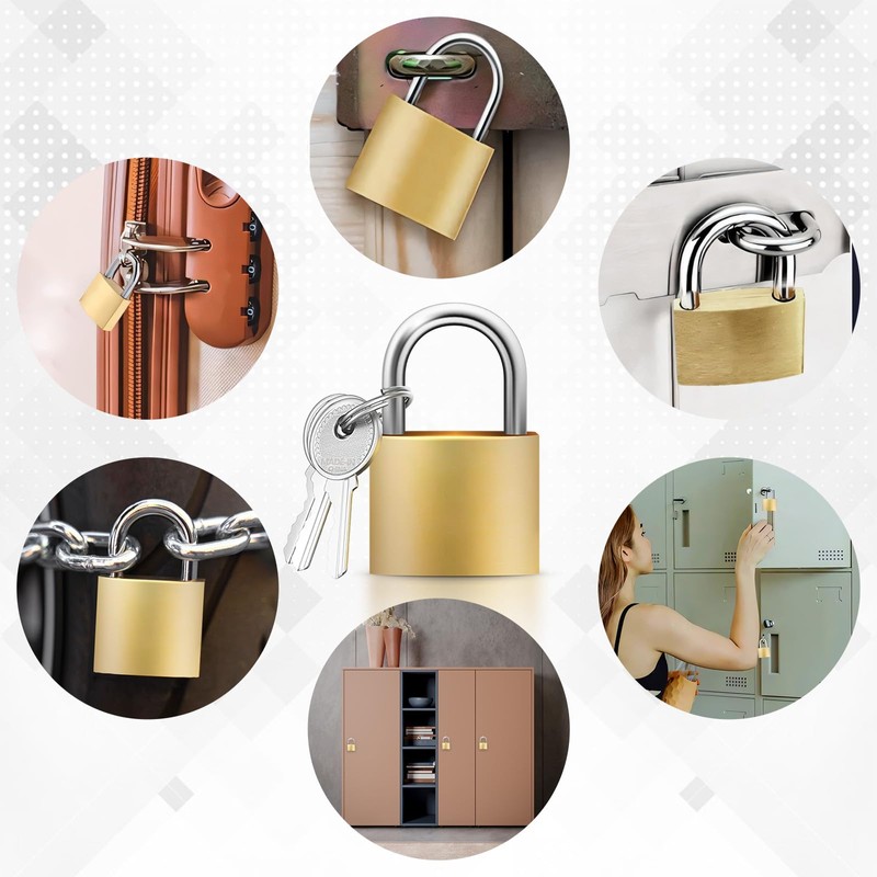 RYANNER Padlock 2PCS Small Padlock, Padlocks with Keys, can be
