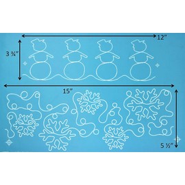 Full Line Stencil - White Winter with Snowman Border - Continuous Line Template for Free Motion, Domestic, Hand, Long-Arm Quilting (40005)