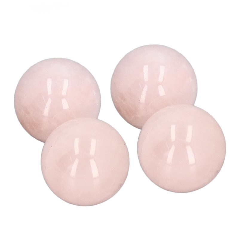 4Pcs Rose Quartz Crystal Balls 0.8in Diameter Clear Negative Energy