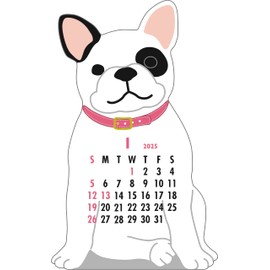 Greeting Life 2025 Calendar Animal Die Cut French Bulldog Tabletop C-1633-ET
