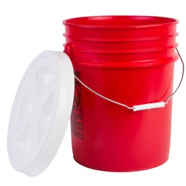 Hudson Exchange Premium 5 Gallon Bucket with Gamma Seal Lid, HDPE, Red