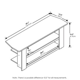 FURINNO Parsons 42-in TV Entertainment Center, French Oak Grey