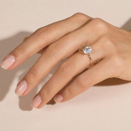 FUNEIA Cubic Zirconia Gold Rings for Women Non Tarnish Trendy Dainty 14K Gold Plated Stackable Princess Cut Fake Engagement Ring Set Diamond Wedding Promise Rings for Her Jewelry Size 6 7 8 9 10 11