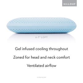 Z ZONED GEL DOUGH Gel-Infused Memory Foam Bed Pillow - 5-year Warranty - Queen - High Loft