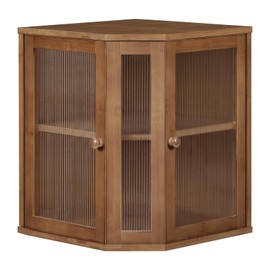 Bread Box, Bamboo Bread Box for Kitchen Countertop, 2-Tier Corner Bread Box, Large Capacity Bread Bin, Food Storage Box, Bread Storage Container for Kitchen, Dining Room, Brown BR12MB01