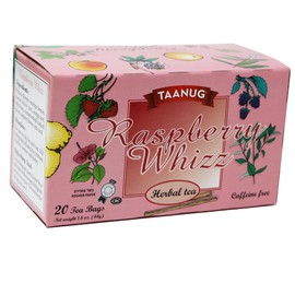 Snacktery Raspberry Whizz Herbal Tea - Raspberry Hibiscus Tea Bags with Rosehip Berries, Roasted Chicory Root and Cinnamon Bark - Caffeine Free Red Raspberry Leaf Tea Bags - 20 Bags