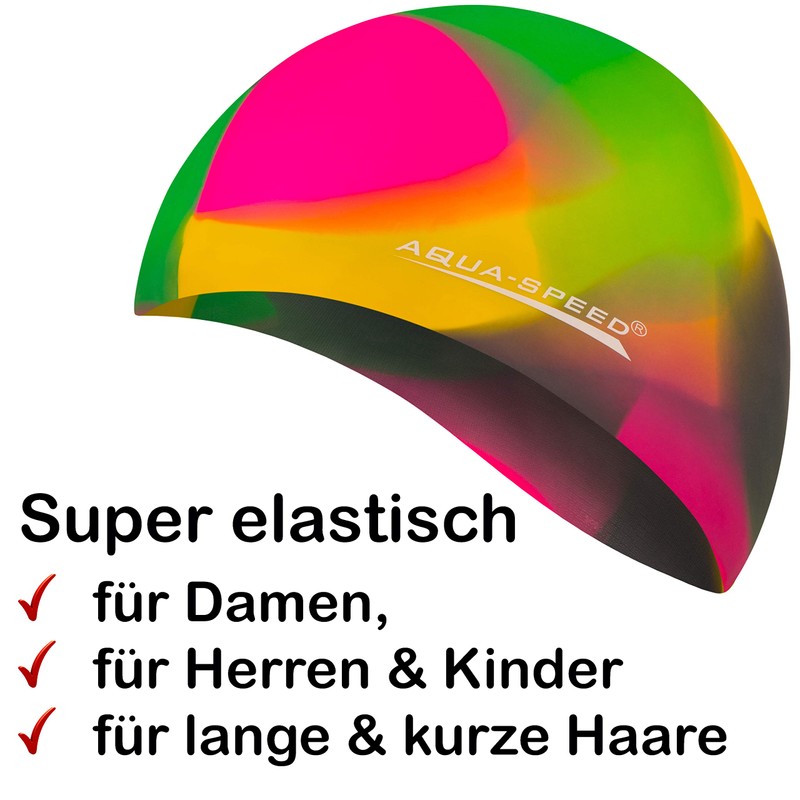 Aqua Speed Swimming Cap for Men, Bathing Cap Multi-Coloured with