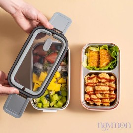 Naymon Contenedor Lonchera Box Lunch Topper Acero Termica Hermetico