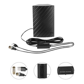 POBADY TV Antenna for Smart-TV 25dBi Indoor Digital TV-Antenna with USB Amplifier and F Female to TV Male Adapter 500 Miles Home DVB-T2 Antenna RG174 5m/16.4ft Coax Cable Support 4K 720p 1080p