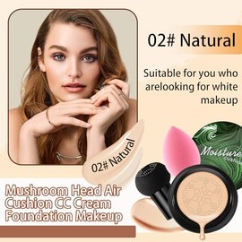 Base De Maquillaje Líquida Con Cojín De Aire Y Cabeza De Hongo 2P, Crema Bb Hidratante No Grasa Y Esponja De Maquillaje, Corrector Mate De Larga Durac