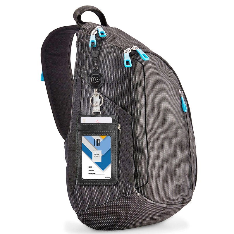 Wisdompro® Heavy Duty Retractable Reel with Vertical 2-Sided Zipper Pocket