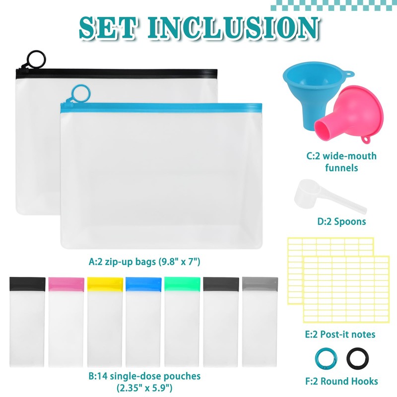 MUOUAKATE Protein Powder Travel Container Set - Reusable Powder Supplement
