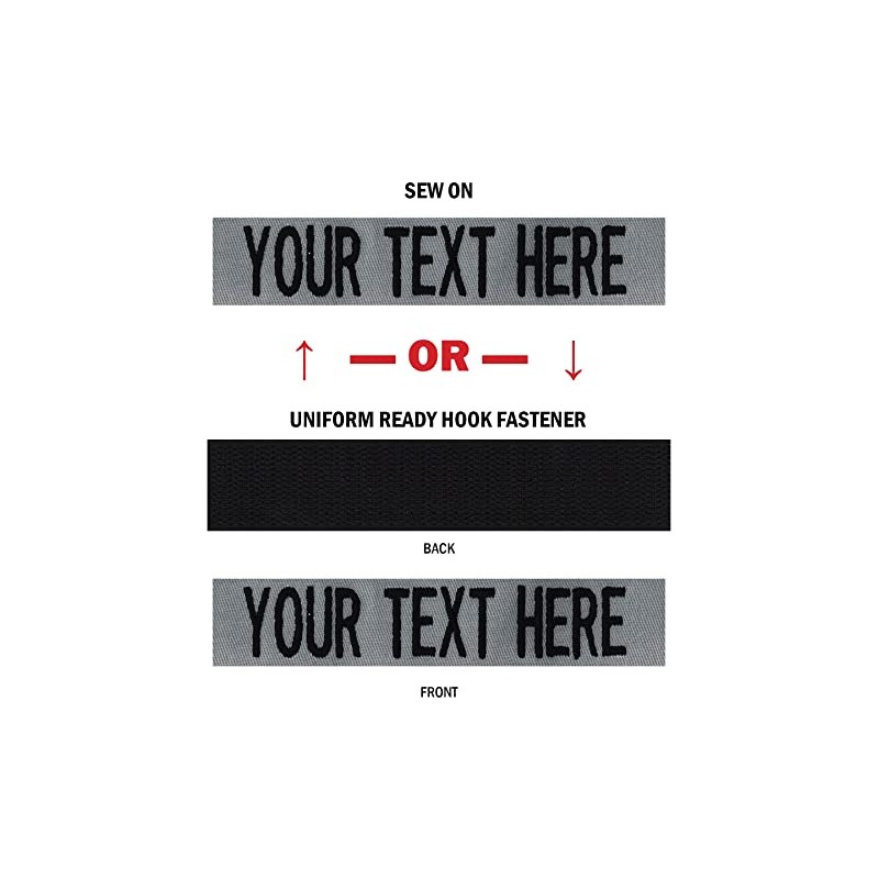 Custom Uniform Name Tape. Foliage Gray, 5 Inch Hook Fastener