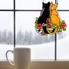 GDZTBS Stained Glass Panel, Stained Glass Cats Window Panel Stained