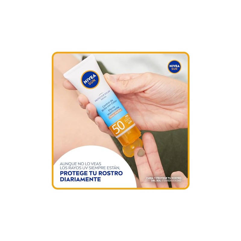 Protector Solar Facial NIVEA SUN Control Brillo Tono Medio FPS50+