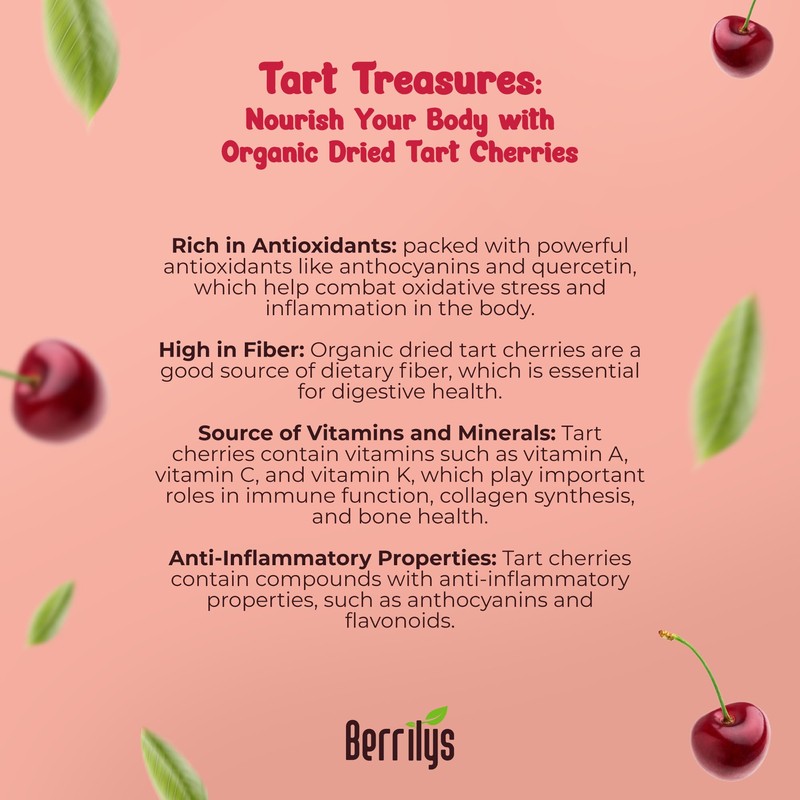 Berrilys Dried Dark Sweet Cherries, No Added Sugar, 10 oz,