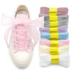 WEGOODZF Flat Ribbon Organza Shoelaces: 4 cm Wide Transparent Snow
