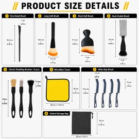 21PCS Car Detailing Kit, Car Cleaning Brush And Detailing Brushes Tool Set
