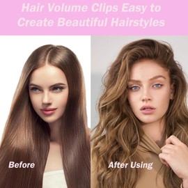 3Pcs Hair Volume Clips, Root Booster Clips,Hair Volume Clip for Fluffy Bangs, Wind Shaping Styling Comb for Fluffy Bangs,Quick Hair Styling Tools (Pink)