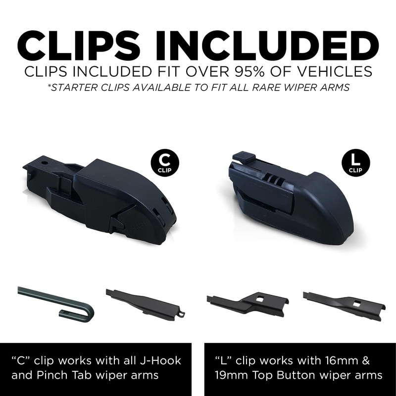 Clix Wipers - Jeep Wrangler & Gladiator (16"/16") Orange Windshield