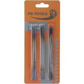 PD-TOOLS Scroll Saw Blades 18 Pieces 127 mm with Pin 7 15 18.5 TPI Carbon Tool Steel for Wood Plastic Fine Cut