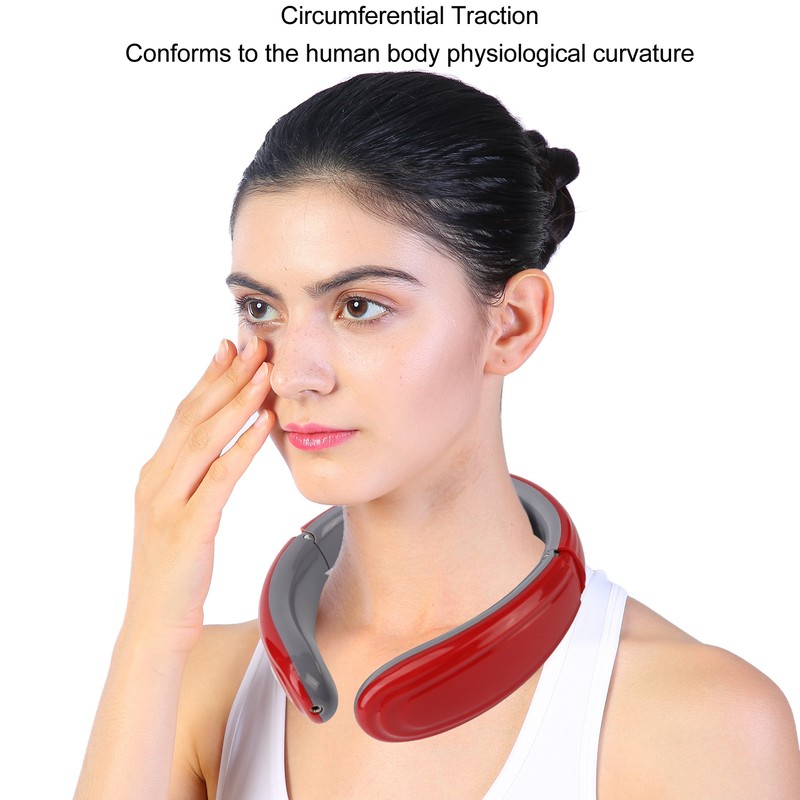 Wireless Pulse Neck Massager 6 Modes 9 Strengths Rechargeable Heating