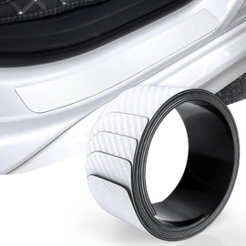 Ruautumn Magnetic Door Sill Protector, Anti-Scratch Carbon Fiber Door Entry Guard, Universal Door Threshold Protector Cover Fits for Most Cars (Carbon Fiber White)