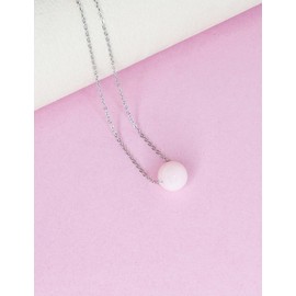 VGBNT 13th Birthday Gifts for Girls Single Pink Stone Pendant Necklace, Gifts for a 13 Year Old Girl