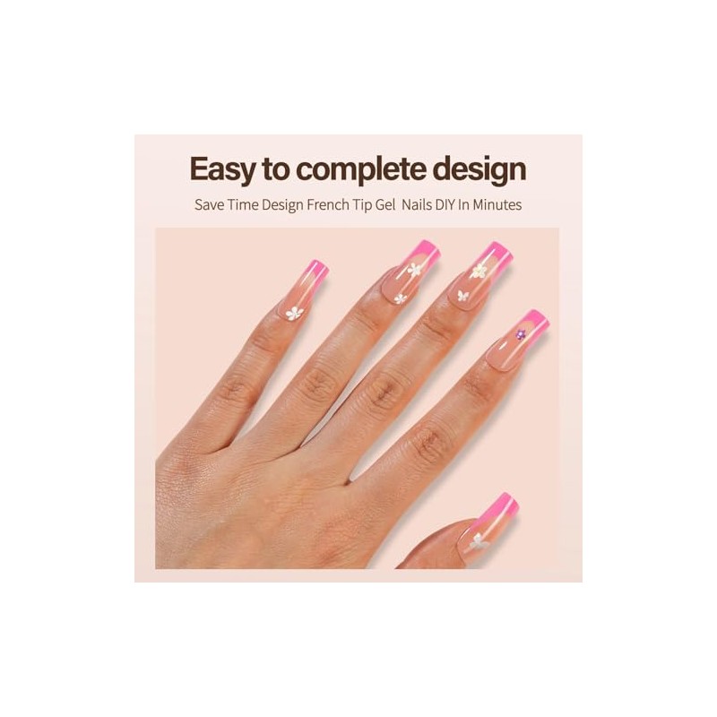 Vansiho 300 Unidades de Uñas Postizas de Gel Francesas, Uñas