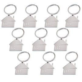Small House Shaped Pendant Keychains,Cute Cartoon House with Window Keychain Bag Hanging Fashion Charm Gifts Jewelry,10pcs