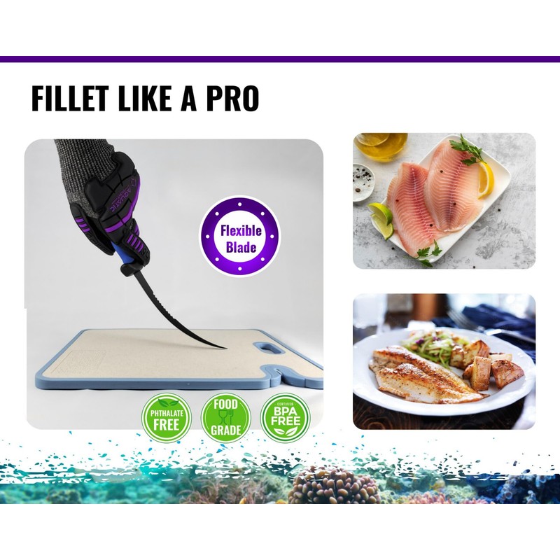 Pro 3-in-1 Set: 6.5” Fish Fillet/Boning Knife - 12” Non-slip