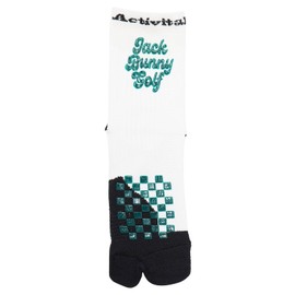 Jack Bunny 262-5186215 Active Collaboration Men's Short Socks (Tabi Type, Anti-Slip, Ankle Support), Golf Socks,, 031_white × green, Free size