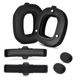 Yaowanguan A50 Gen 4 Mod Kit - Ersatz Ohrpolster Stirnbänder für ASTRO Gaming A50 Kabelloses Headset Gen 4, Mikrofonschaum, Ohrpolster/Tassen/Pads,A50 Gen 4 Zubehör,Dicke hinzugefügt(Schwarzer Stoff)