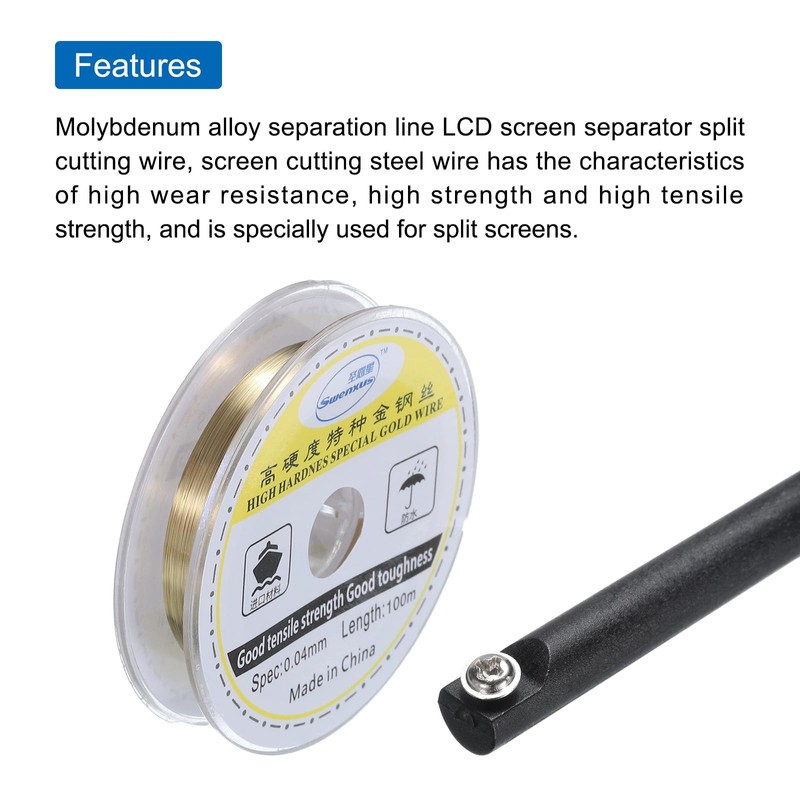 QUARKZMAN 100m/328ft Molybdenum Screen Cutting Wire Line with Handle Phone