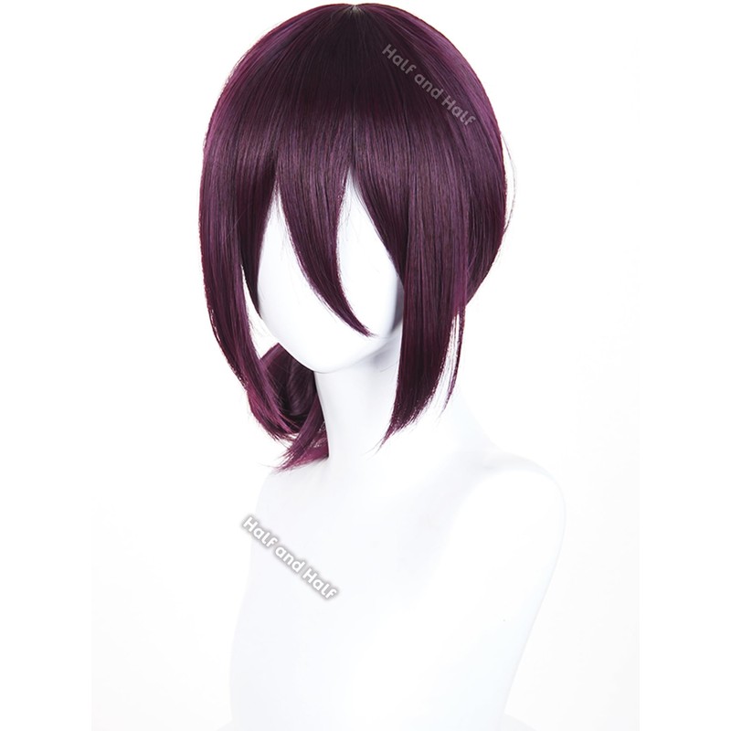 Reze Cosplay Wig Short Dark Purple Anime Cosplay Wigs with
