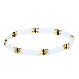 KELITCH Miyuki Beaded Stretch Bracelets Fashion Tila Strand Bracelets Women Stackable Bangle (02B)