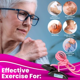 RangeMaster PinkRanger Shoulder Pulley with Patient Guide │ Aids Recovery and Rehabilitation │ Helps Enhance Pain Free Range of Motion │ Adjustable, Metal Bracket Door Attachment