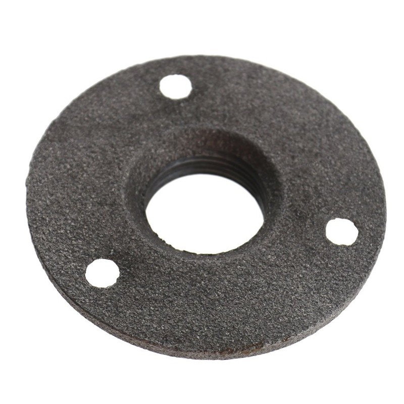 2Pcs Malleable Iron Pipe Fittings Wall Floor Flange Rusty Industrial