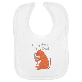 Azeeda 'Best Dad On Fathers Day' Soft Cotton Baby Bib (BI00058319)