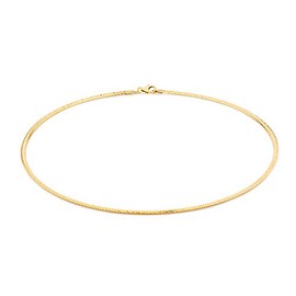SA Chains 2mm 14k Gold Plated on Solid Sterling Silver 925 Italian Omega Chain Necklace Chocker with Lobster Claw Clasp - inch 20"/50cm