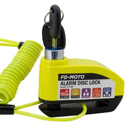 FD-MOTO Alarm Disc Lock & Reminder Cable Black/Yellow Green