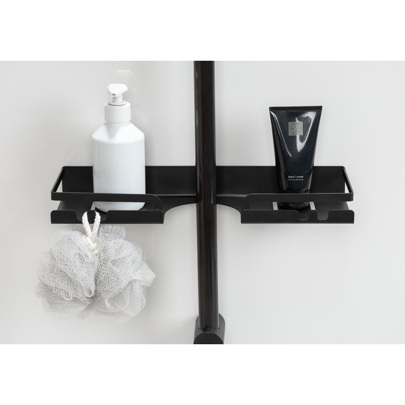WENKO Turbo-Loc® Altarella S Shower Rail Caddy, Black, No Drilling