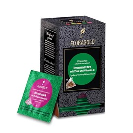 FLORAGOLD Pyramidenbeutel Kräutertee Immunstark mit Zink und Vitamin C, 1er Pack (1 x 45,0 g)
