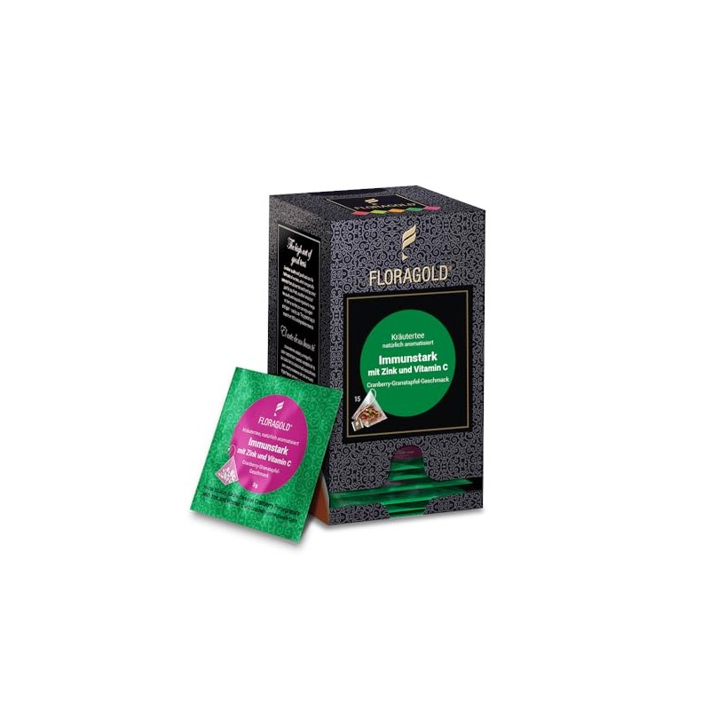 FLORAGOLD Pyramidenbeutel Kräutertee Immunstark mit Zink und Vitamin C, 1er