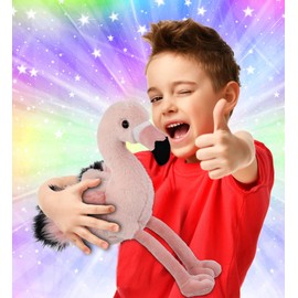 DolliBu Plush Rose Flamingo Stuffed Animal - Soft Huggable Rose Flamingo, Adorable Playtime Flamingo Plush Toy, Wild Life Cuddle Gifts, Super Soft Plush Doll Animal Toy for Kids and Adults - 8.5 Inch