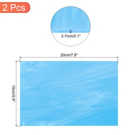 QUARKZMAN 2 Stück Stained Glass Sheet Mosaic Tile 7,9 Zoll x 5,9 Zoll Blassblaue Stained Glass Sheets für Bastelarbeiten DIY Kunstprojekt