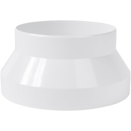 Vent Systems 4" to 5" White Duct Connector Fitting – Plastic Pipe Reducer for HVAC Ventilation, Heating, Cooling & Exhaust - Durable Duct Adapter for Round Ducting and Pipes - Indoor Use