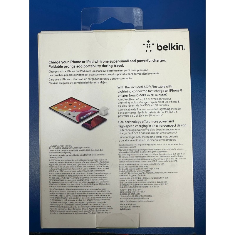 Belkin Mfi-Certified BELKIN Boost Charge Pro 30W USB-C PD GaN