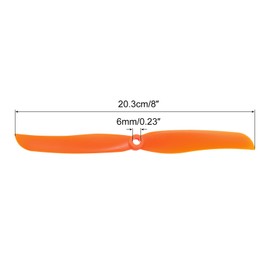 MECCANIXITY 8040 Propellers 8x4 Prop 2-Vane Fixed-Wing Orange Replacement Props with Adapter Rings for Airplane RC Plane, Pack of 8