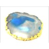 Jet International Gold Plated Agate Slice Coaster Light Blue Single